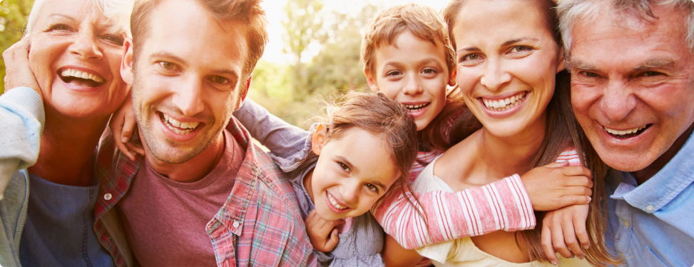Happy family smiling